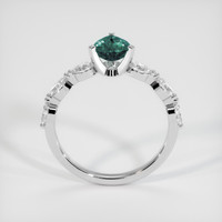 0.83 Ct. Bluish Green Sapphire Ring, 18K White Gold 3