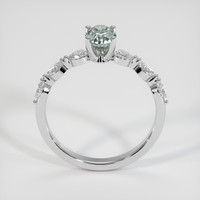 0.79 Ct. Greenish Blue Sapphire Ring, 18K White Gold 3