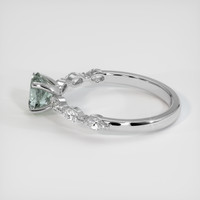 0.79 Ct. Greenish Blue Sapphire Ring, 18K White Gold 4
