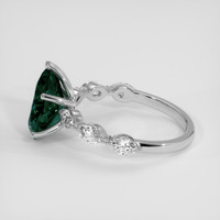 2.96 Ct. Bluish Green Sapphire Ring, 18K White Gold 4