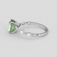 2.89 Ct. Yellowish Green Sapphire Ring, 18K White Gold 4