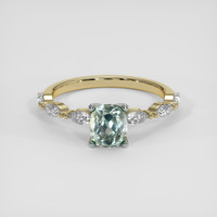 1.20 Ct. Green Sapphire Ring, 14K White & Yellow 1