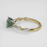 1.20 Ct. Green Sapphire Ring, 14K White & Yellow 4