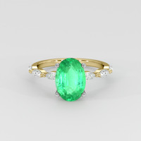 2.12 Ct. Emerald Ring, 18K White & Yellow 1