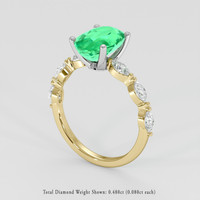 2.12 Ct. Emerald Ring, 18K White & Yellow 2