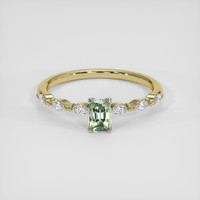 0.49 Ct. Green to Brown Alexandrite Ring, 18K White & Yellow 1