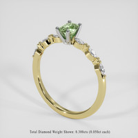 0.49 Ct. Green to Brown Alexandrite Ring, 18K White & Yellow 2