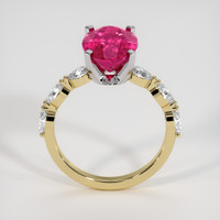 3.20 Ct. Pinkish Red Rubellite Tourmaline Ring, 18K White & Yellow 3