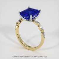 5.01 Ct. Blue Sapphire Ring, 18K White & Yellow 2