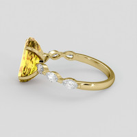 3.64 Ct. Orangish Yellow Precious Topaz Ring, 10K Yellow Gold 4