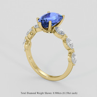 2.51 Ct. Blue Sapphire Ring, 10K Yellow Gold 2