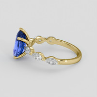 2.51 Ct. Blue Sapphire Ring, 10K Yellow Gold 4