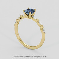 0.75 Ct. Blue Sapphire Ring, 10K Yellow Gold 2