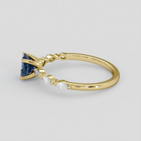0.75 Ct. Blue Sapphire Ring, 10K Yellow Gold 4