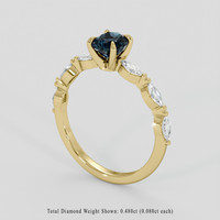 0.76 Ct. Greenish Blue Sapphire Ring, 10K Yellow Gold 2