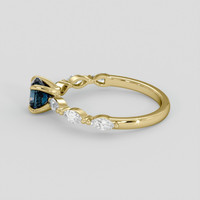 0.76 Ct. Greenish Blue Sapphire Ring, 10K Yellow Gold 4