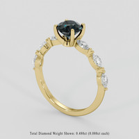 1.23 Ct. Bluish Green Sapphire Ring, 10K Yellow Gold 2