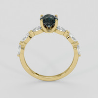 1.23 Ct. Bluish Green Sapphire Ring, 10K Yellow Gold 3