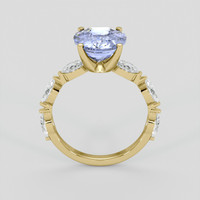 4.35 Ct. Blue Sapphire Ring, 10K Yellow Gold 3
