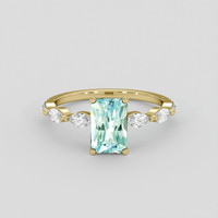 1.65 Ct. Bluish Green Sapphire Ring, 10K Yellow Gold 1