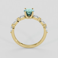 1.08 Ct. Bluish Green Sapphire Ring, 10K Yellow Gold 3