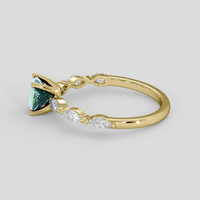 1.08 Ct. Bluish Green Sapphire Ring, 10K Yellow Gold 4