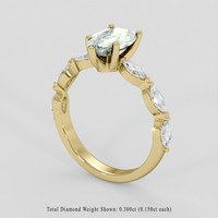 1.40 Ct. Green Sapphire Ring, 10K Yellow Gold 2