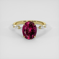 3.26 Ct. Pinkish Red Rubellite Tourmaline Ring, 14K Yellow Gold 1