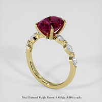 3.26 Ct. Pinkish Red Rubellite Tourmaline Ring, 14K Yellow Gold 2