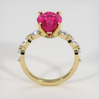 3.20 Ct. Pinkish Red Rubellite Tourmaline Ring, 14K Yellow Gold 3