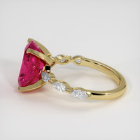 3.20 Ct. Pinkish Red Rubellite Tourmaline Ring, 14K Yellow Gold 4