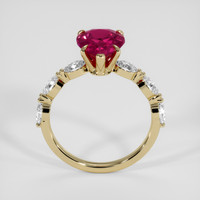 2.26 Ct. Pinkish Red Rubellite Tourmaline Ring, 14K Yellow Gold 3