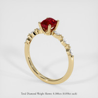 1.01 Ct. Ruby Ring, 14K Yellow Gold 2