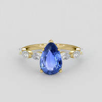 2.51 Ct. Blue Sapphire Ring, 14K Yellow Gold 1