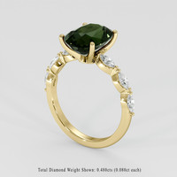 3.87 Ct. Green Sapphire Ring, 14K Yellow Gold 2
