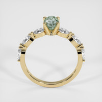 0.82 Ct. Bluish Green Sapphire Ring, 14K Yellow Gold 3