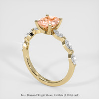 1.32 Ct. Padparadscha Sapphire Ring, 14K Yellow Gold 2