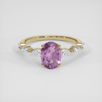 1.60 Ct. Pinkish Purple Sapphire Ring, 14K Yellow Gold 1