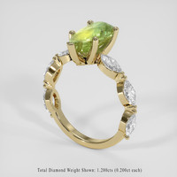 2.27 Ct. Bi Color Sapphire Ring, 14K Yellow Gold 2