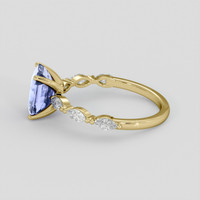 2.51 Ct. Violet Sapphire Ring, 14K Yellow Gold 4