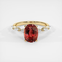 3.04 Ct. Padparadscha Sapphire Ring, 14K Yellow Gold 1