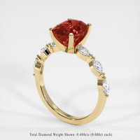 3.04 Ct. Padparadscha Sapphire Ring, 14K Yellow Gold 2