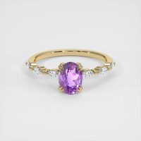 1.41 Ct. Pinkish Purple Sapphire Ring, 14K Yellow Gold 1