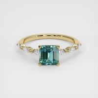 1.10 Ct. Bluish Green Sapphire Ring, 14K Yellow Gold 1