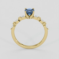 0.75 Ct. Blue Sapphire Ring, 14K Yellow Gold 3