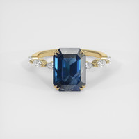 4.27 Ct. Blue Sapphire Ring, 14K Yellow Gold 1