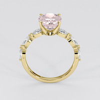 3.06 Ct. Peach Sapphire Ring, 14K Yellow Gold 3