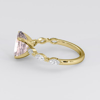 3.06 Ct. Peach Sapphire Ring, 14K Yellow Gold 4