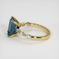 3.10 Ct. Greenish Blue Sapphire Ring, 14K Yellow Gold 4