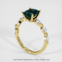 2.20 Ct. Bluish Green Sapphire Ring, 14K Yellow Gold 2